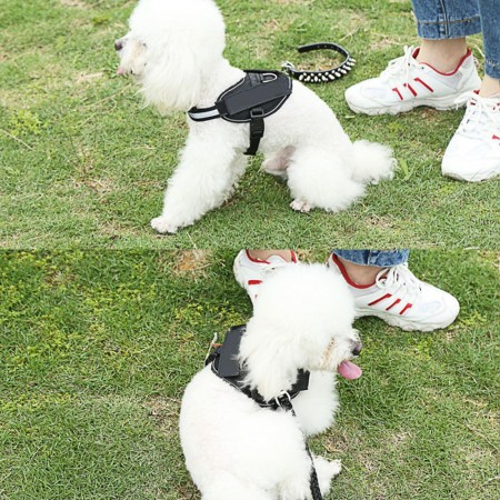 Meidong Dog Harness, Easy On and Off Pet Vest Harness, 3M Reflective Breathable and Easy Adjust Pet Halters with Nylon Handle for Small Medium Large Dogs - No More Pulling, Tugging or Choking